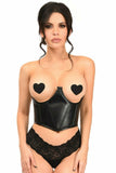 Lavish Black Faux Leather Underwire Cincher Corset - Flyclothing LLC