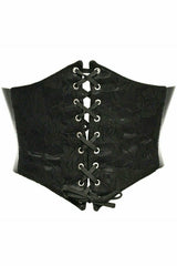 Daisy Corsets Lavish Black w/Black Lace Overlay Corset Belt Cincher - Flyclothing LLC