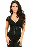 Daisy Corsets Lavish Black w/Black Lace Overlay Corset Belt Cincher