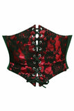 Lavish Red w/Black Lace Overlay Corset Belt Cincher - Flyclothing LLC