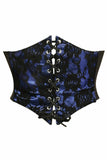 Lavish Blue w/Black Lace Overlay Corset Belt Cincher - Flyclothing LLC