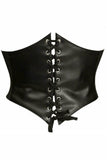 Lavish Black Faux Leather Corset Belt Cincher - Flyclothing LLC