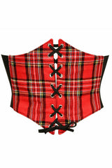 Lavish Red Plaid Corset Belt Cincher - Flyclothing LLC