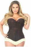 Daisy Corsets Lavish Dark Brown Lace Overbust Corset w/Zipper - Flyclothing LLC