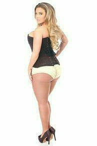 Daisy Corsets Lavish Dark Brown Lace Overbust Corset w/Zipper - Flyclothing LLC