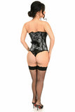 Daisy Corsets Lavish Black Skull Print Underwire Open Cup Underbust Corset - Flyclothing LLC