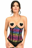 Daisy Corsets Lavish Rainbow Print Underwire Open Cup Underbust Corset