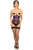 Daisy Corsets Lavish Rainbow Print Underwire Open Cup Underbust Corset - Flyclothing LLC