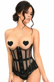 Lavish Black Sheer Fishnet Underwire Open Cup Underbust Corset - Flyclothing LLC