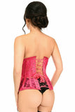 Daisy Corsets Lavish Fuchsia Sheer Lace Underwire Open Cup Underbust Corset - Flyclothing LLC