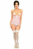 Daisy Corsets Lavish Lt Pink Sheer Lace Underwire Open Cup Underbust Corset - Flyclothing LLC