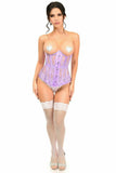 Daisy Corsets Lavish Lavender Sheer Lace Underwire Open Cup Underbust Corset - Flyclothing LLC