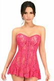 Daisy Corsets Lavish Fuchsia Sheer Lace Corset Dress