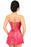 Daisy Corsets Lavish Fuchsia Sheer Lace Corset Dress - Flyclothing LLC