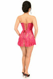 Daisy Corsets Lavish Fuchsia Sheer Lace Corset Dress - Flyclothing LLC