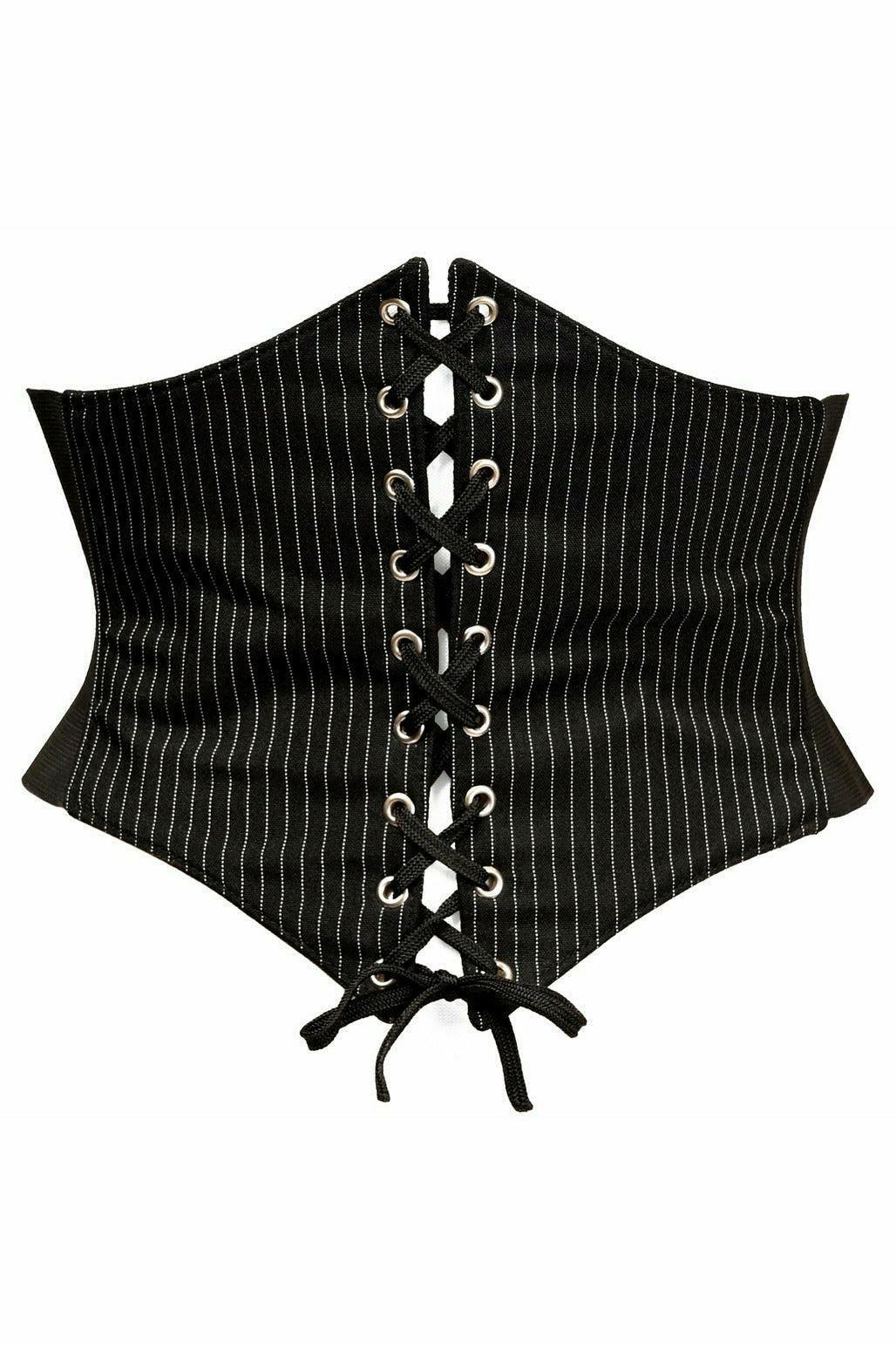 Lavish Pinstripe Corset Belt Cincher - Flyclothing LLC