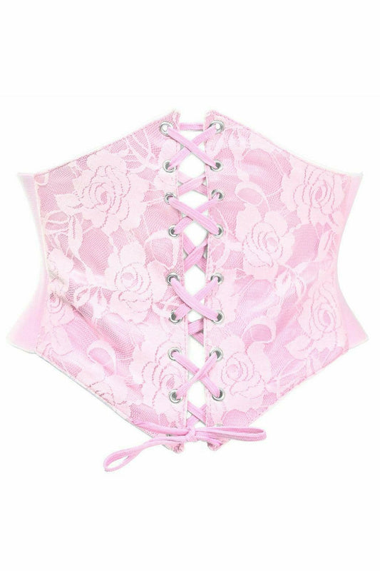 Lavish Lt Pink Lace Corset Belt Cincher - Flyclothing LLC