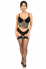 Lavish Leopard Velvet Underwire Open Cup Cincher Corset - Flyclothing LLC