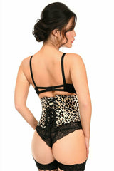 Daisy Corsets Lavish Leopard Velvet Mini Cincher Corset - Flyclothing LLC