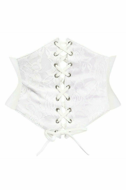 Daisy Corsets Lavish White Lace Corset Belt Cincher - Flyclothing LLC