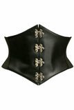 Daisy Corsets Lavish Black Faux Leather Corset Belt Cincher w/Clasps - Flyclothing LLC