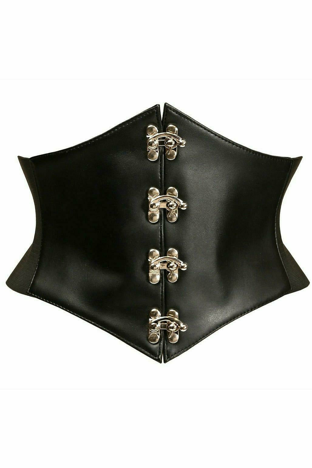 Daisy Corsets Lavish Black Faux Leather Corset Belt Cincher w/Clasps