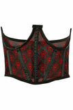 Daisy Corsets Lavish Black & Red Skull Mesh Open Cup Waist Cincher