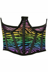 Daisy Corsets Lavish Rainbow Animal Print Mesh Open Cup Waist Cincher