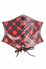 Daisy Corsets Lavish Red Plaid School Girl Lace-Up Corset Belt Cincher