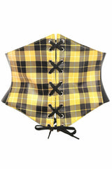 Daisy Corsets Lavish Yellow Plaid Lace-Up Corset Belt Cincher