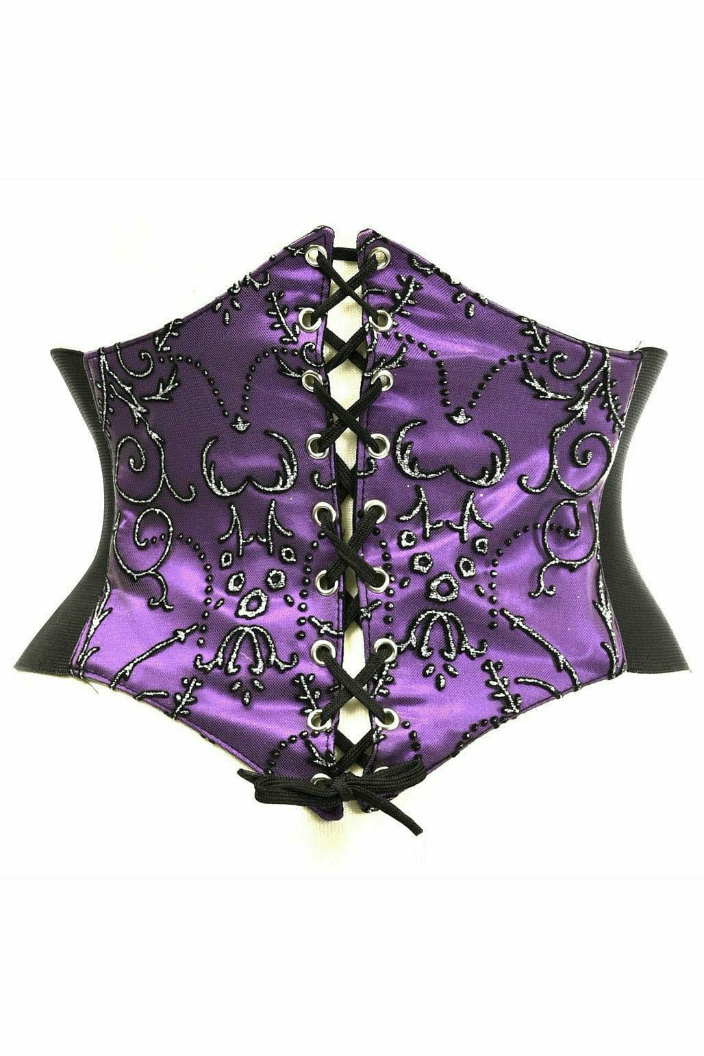 Daisy Corsets Lavish Purple Embroidered Corset Belt Cincher