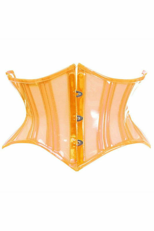 Daisy Corsets Lavish Clear Orange Curvy Cut Mini Cincher Corset