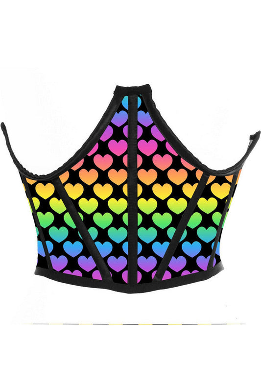 Daisy Corsets Lavish Rainbow Hearts Satin Underwire Waist Cincher Corset