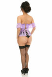 Daisy Corsets Lavish Sheer Lavender Lace Underbust Underwire Corset w/Ruffle Sleeve - Flyclothing LLC