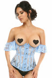 Daisy Corsets Lavish Sheer Lt Blue Lace Underbust Underwire Corset w/Ruffle Sleeve