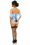 Daisy Corsets Lavish Sheer Lt Blue Lace Underbust Underwire Corset w/Ruffle Sleeve - Flyclothing LLC