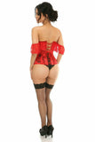 Daisy Corsets Lavish Sheer Red Lace Underbust Underwire Corset w/Ruffle Sleeve - Flyclothing LLC