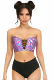 Daisy Corsets Lavish Lavender Holo Lace-Up Bustier Top