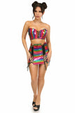 Daisy Corsets Lavish 2 PC Rainbow Glitter Bustier & Skirt Set - Flyclothing LLC