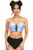 Daisy Corsets Lavish Blue/Purple Holo Lace-Up Bustier Top