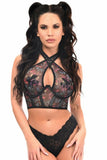 Daisy Corsets Lavish Neon Butterfly Mesh Underwire Cincher w/Built In Halter Top