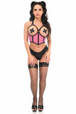 Daisy Corsets Lavish Pink Underwire Open Cup Mesh Cincher w/Criss Cross Back - Flyclothing LLC