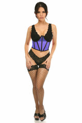 Daisy Corsets Lavish Neon Blue Mesh Open Cup Waist Cincher - Flyclothing LLC