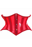 Daisy Corsets Lavish Clear Red Curvy Cut Mini Cincher Corset