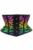 Daisy Corsets Lavish Rainbow Animal Print Satin Mini Cincher Corset