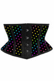 Daisy Corsets Lavish Rainbow Polka Dot Print Satin Mini Cincher Corset