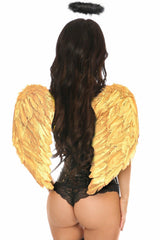 Lavish 3 PC Gothic Angel Corset Costume - Flyclothing LLC