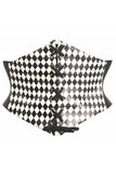 Daisy Corsets Lavish Black/White Diamond Lace-Up Corset Belt Cincher