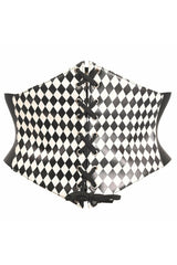 Daisy Corsets Lavish Black/White Diamond Lace-Up Corset Belt Cincher