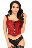 Daisy Corsets Lavish Dark Red Velvet Lace-Up Bustier Top